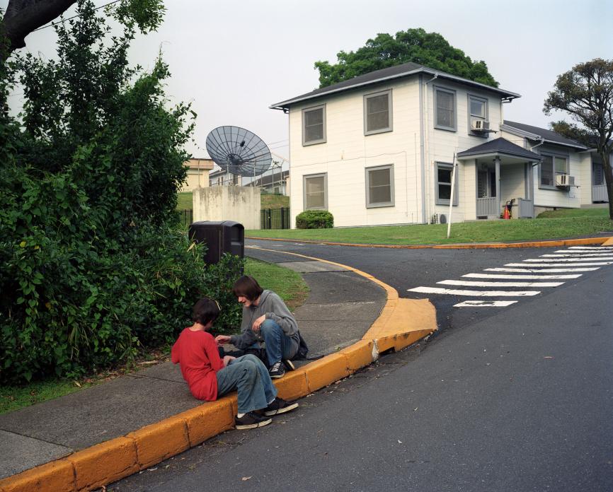 Boys on Curb, US Navy Negishi Housing Area, Yokohama, Japan. 2009