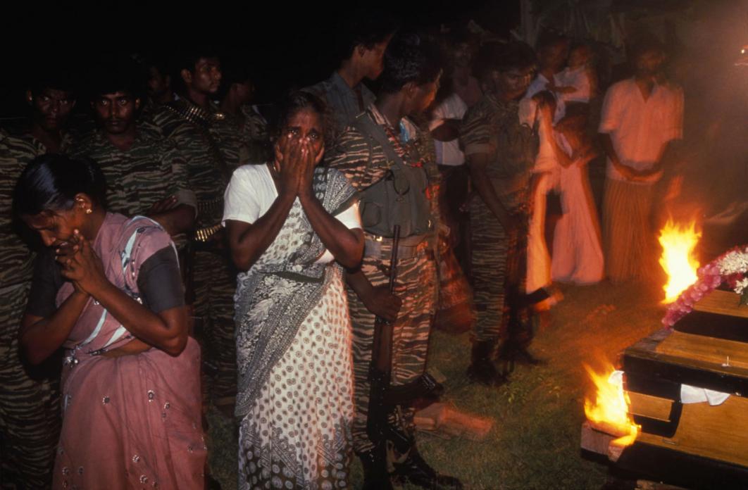 Militant funeral, Jaffna, 1989