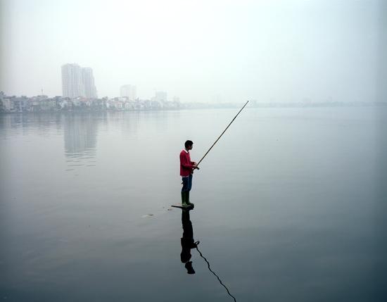 Man in Red Sweater Fishing, 2010