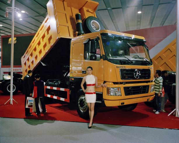 Model with Dump Truck, Guangzhou Auto Show. 'Can China Go Green?' National Geographic, June 2011